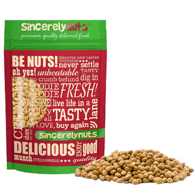 Sincerely Nuts roasted soybeans lightly salted bag front, gluten-free snack.