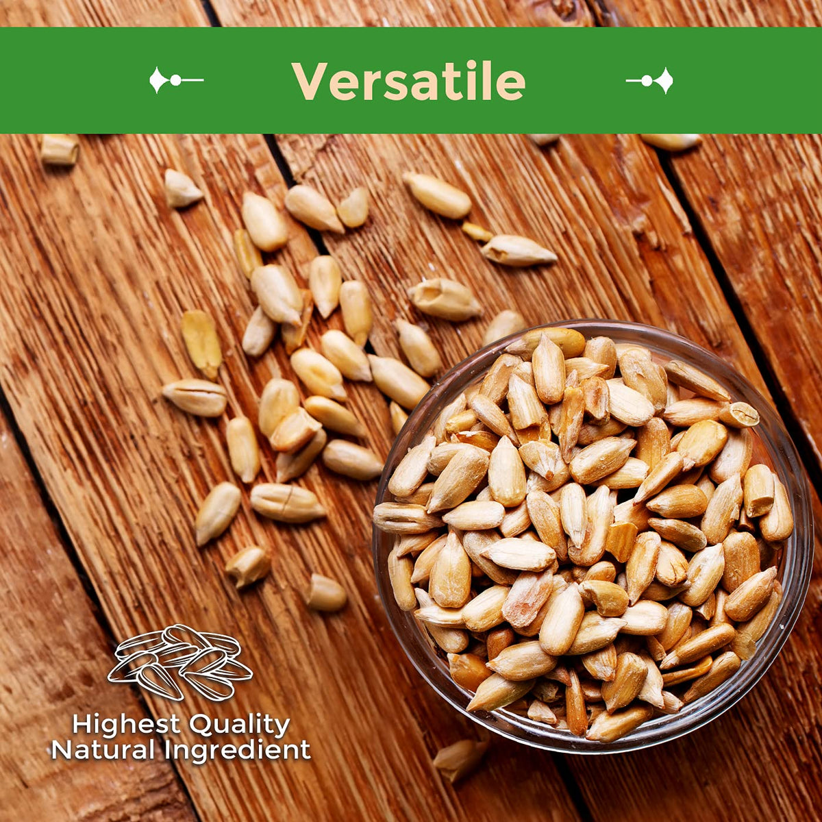 Sincerely Nuts sunflower seeds in salad scene, showcasing versatile topping and fiber-rich crunch.
