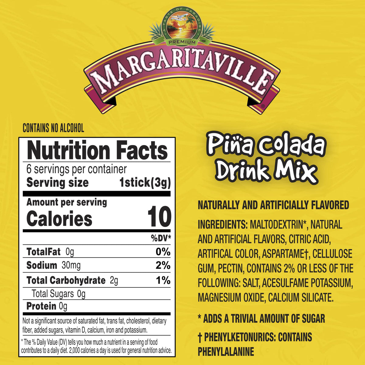 SINGLES TO GO! Margaritaville 72 servings packaging shows value and convenience.