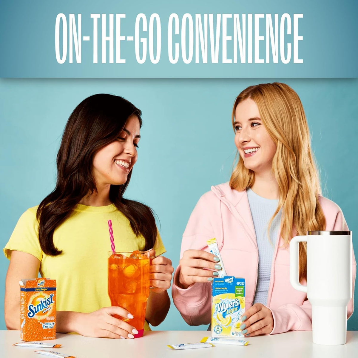 Single-serve packets from SINGLES TO GO! ideal for home, work, or outdoors.