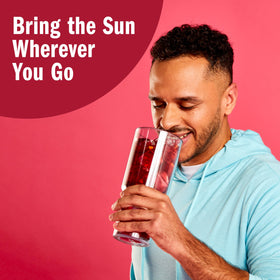 SINGLES TO GO! blood orange sachet offers low-calorie, zero-sugar hydration option.