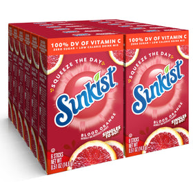 SINGLES TO GO! blood orange stick dissolving in water for on-the-go hydration.