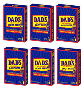 SINGLES TO GO! Dad's Root Beer boxes ready for pantry storage and on-the-go use