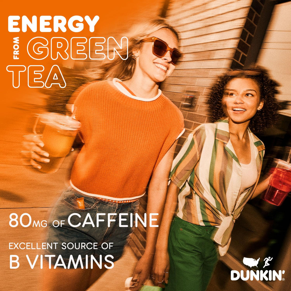 Zero sugar Dunkin Refreshers packet indicating low-calorie hydration