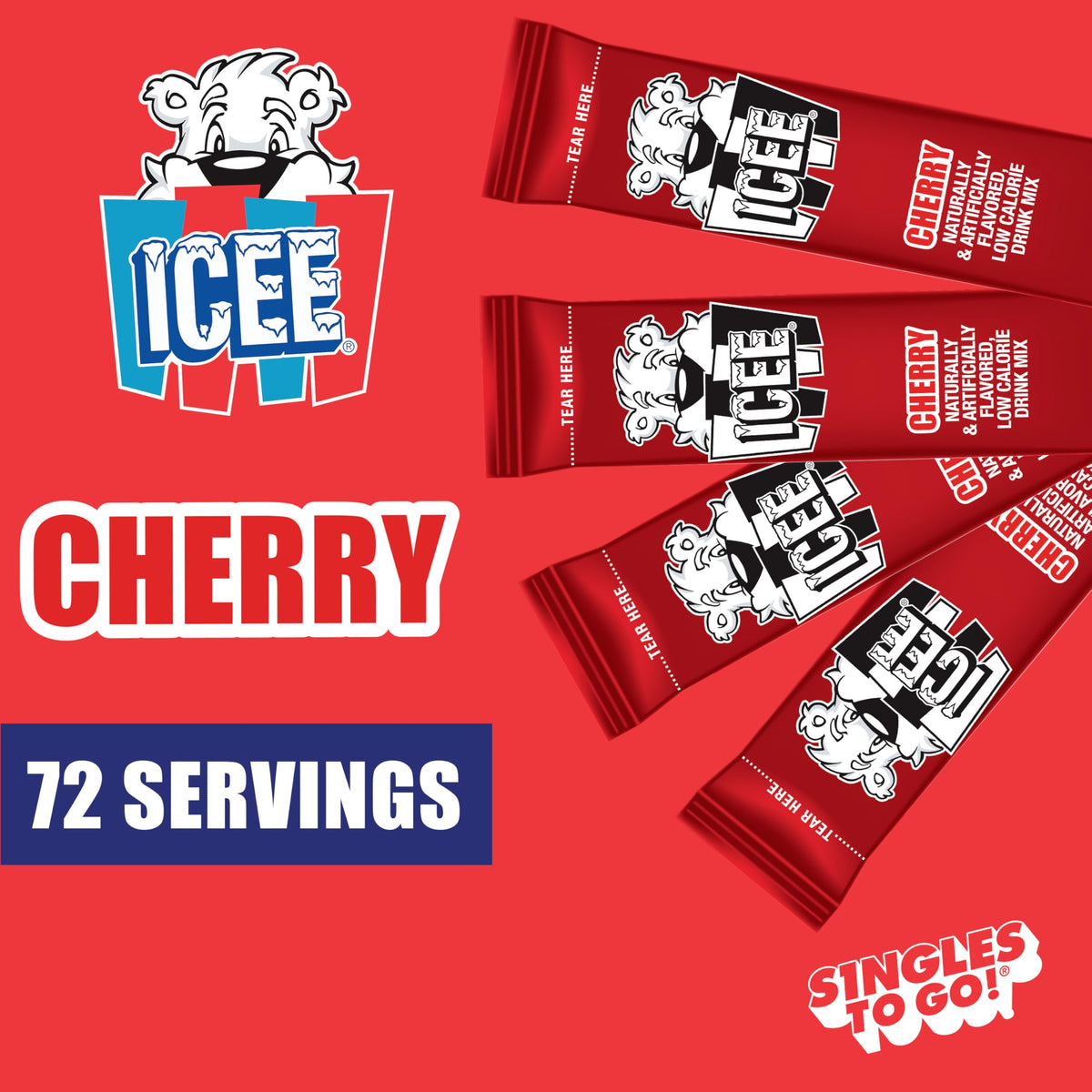 SINGLES TO GO! ICEE packets ready to mix with water for a quick flavor.