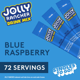 Singles To Go Jolly Rancher Blue Raspberry stick packet for on-the-go flavor boost.