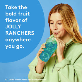 Singles To Go Jolly Rancher Blue Raspberry travel-friendly bottle flavor ready.