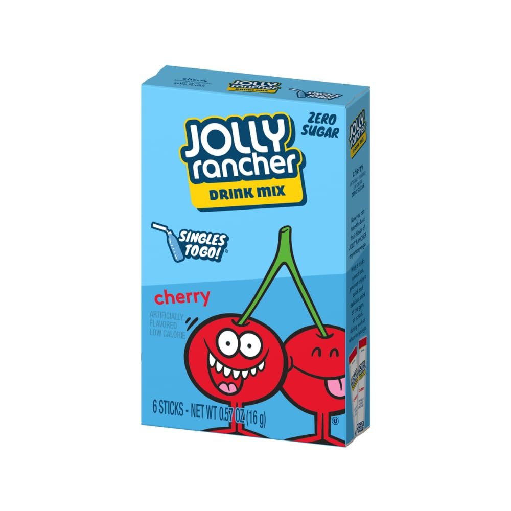 SINGLES TO GO Jolly Rancher Cherry packets for quick hydration flavor.