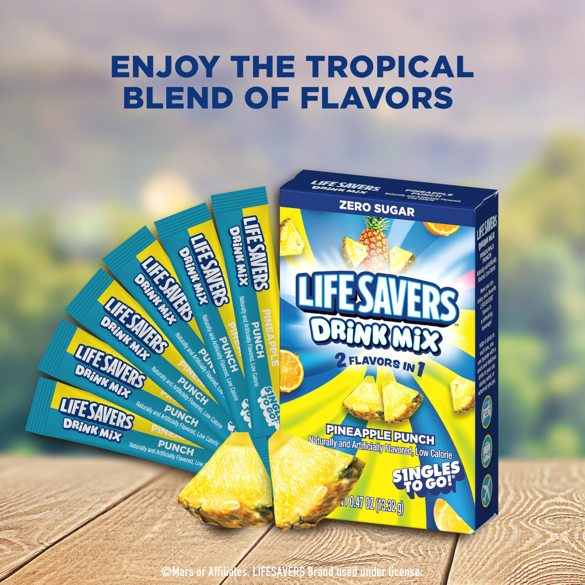 Lifesavers Pineapple Punch packaging shows 12 sticks per box for travel.