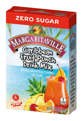 Margaritaville Caribbean Fruit Punch mix in water ready to sip on the go.