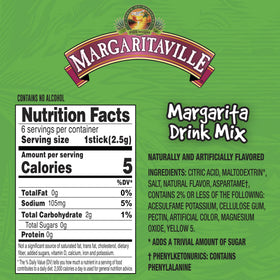Pour into water for margarita flavor on the go with Margaritaville Singles To Go
