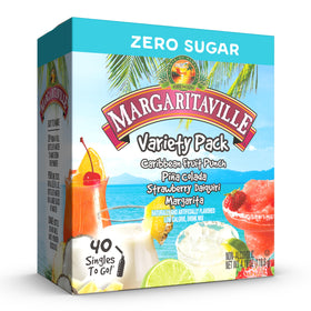 SINGLES TO GO Margaritaville box collection with 40 sticks for convenient hydration anywhere.