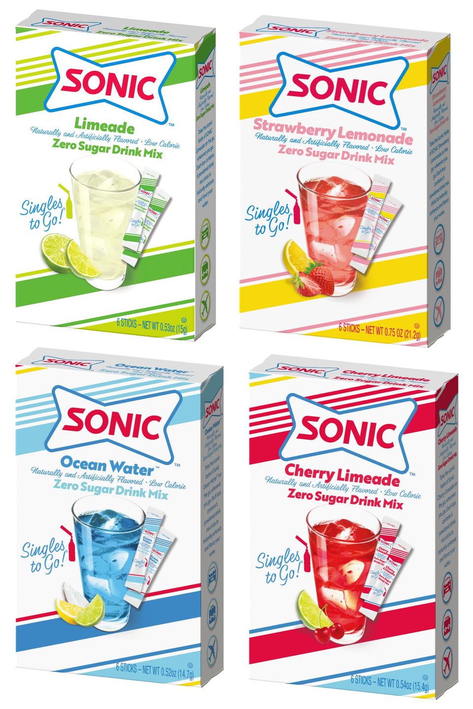 SINGLES TO GO! Sonic Limeade packet for on-the-go hydration and bold flavor.