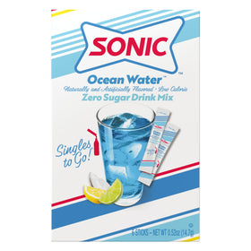 SINGLES TO GO! Sonic Limeade pour into water shows quick flavor release.