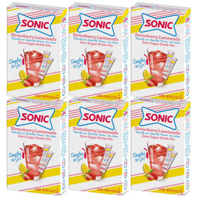 SINGLES TO GO Sonic Strawberry Lemonade box front for on-the-go flavor.