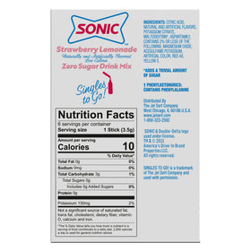 SINGLES TO GO! Sonic assorted flavors displayed for quick flavor selection.
