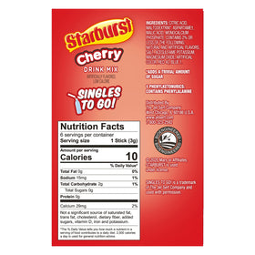 Starburst Singles To Go Cherry powder dissolving in water for flavor.