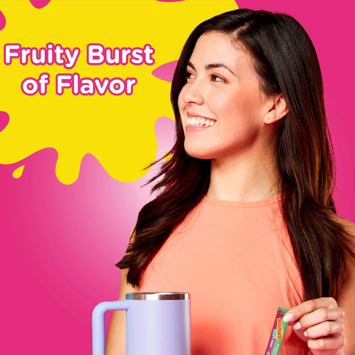 Fruit-forward Starburst Duos flavor enhances water for easy refreshment.