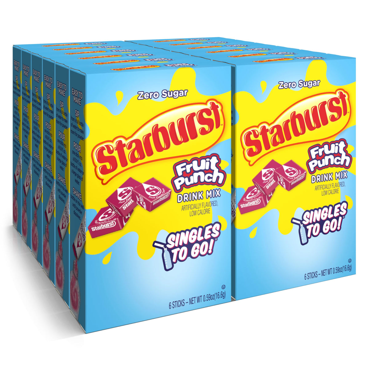SINGLES TO GO Starburst Fruit Punch box for on-the-go flavor without sugar