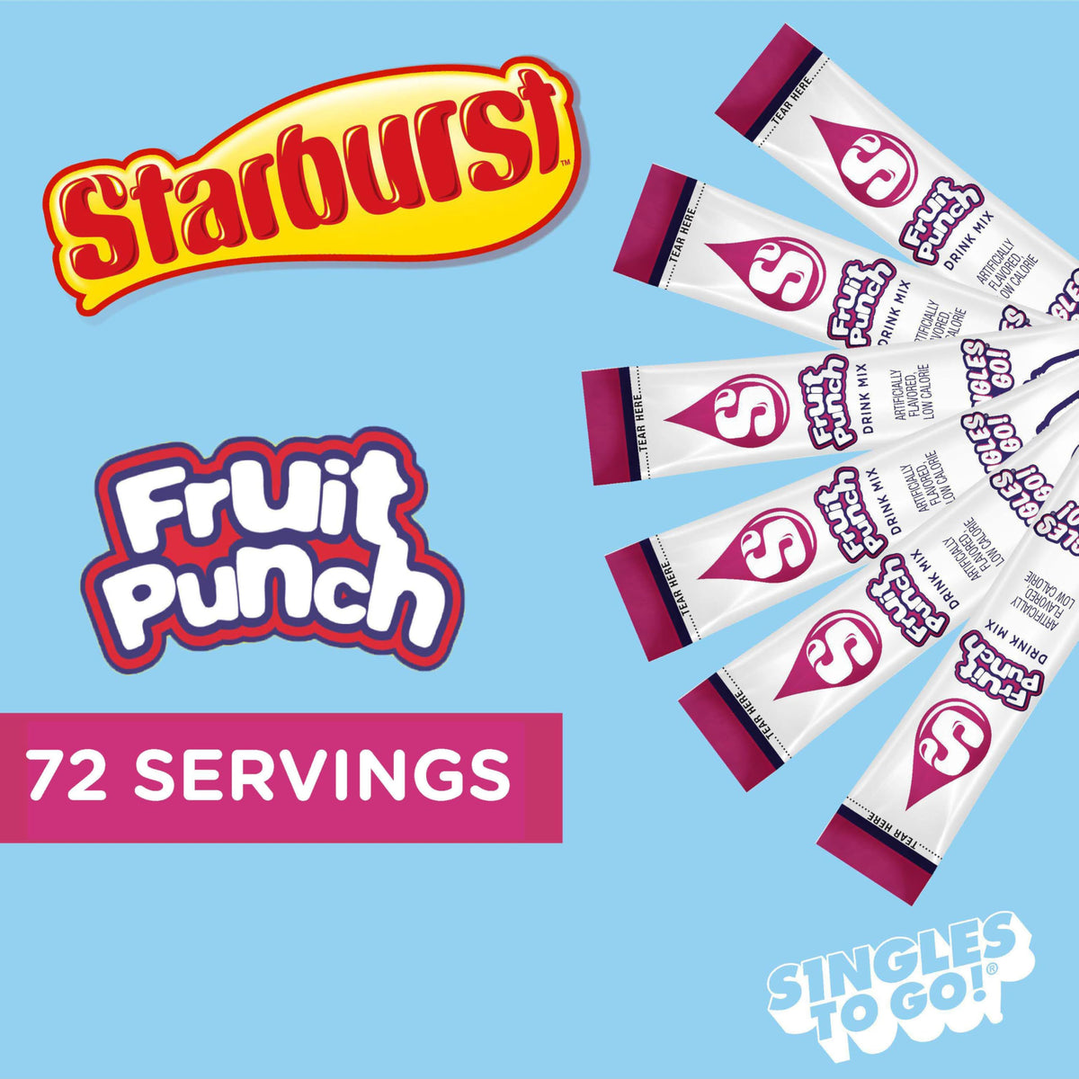 Starburst Singles To Go stick poured into water bottle for quick mixing