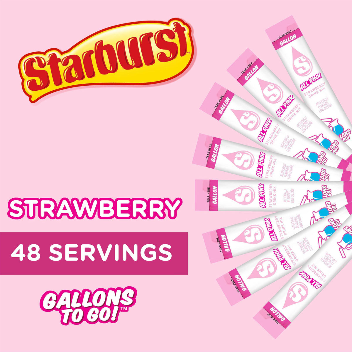 Six-box Starburst Gallons To Go carton ready for sharing at parties
