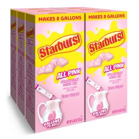 Starburst Gallons To Go packaging with individual sachets for quick flavor addition