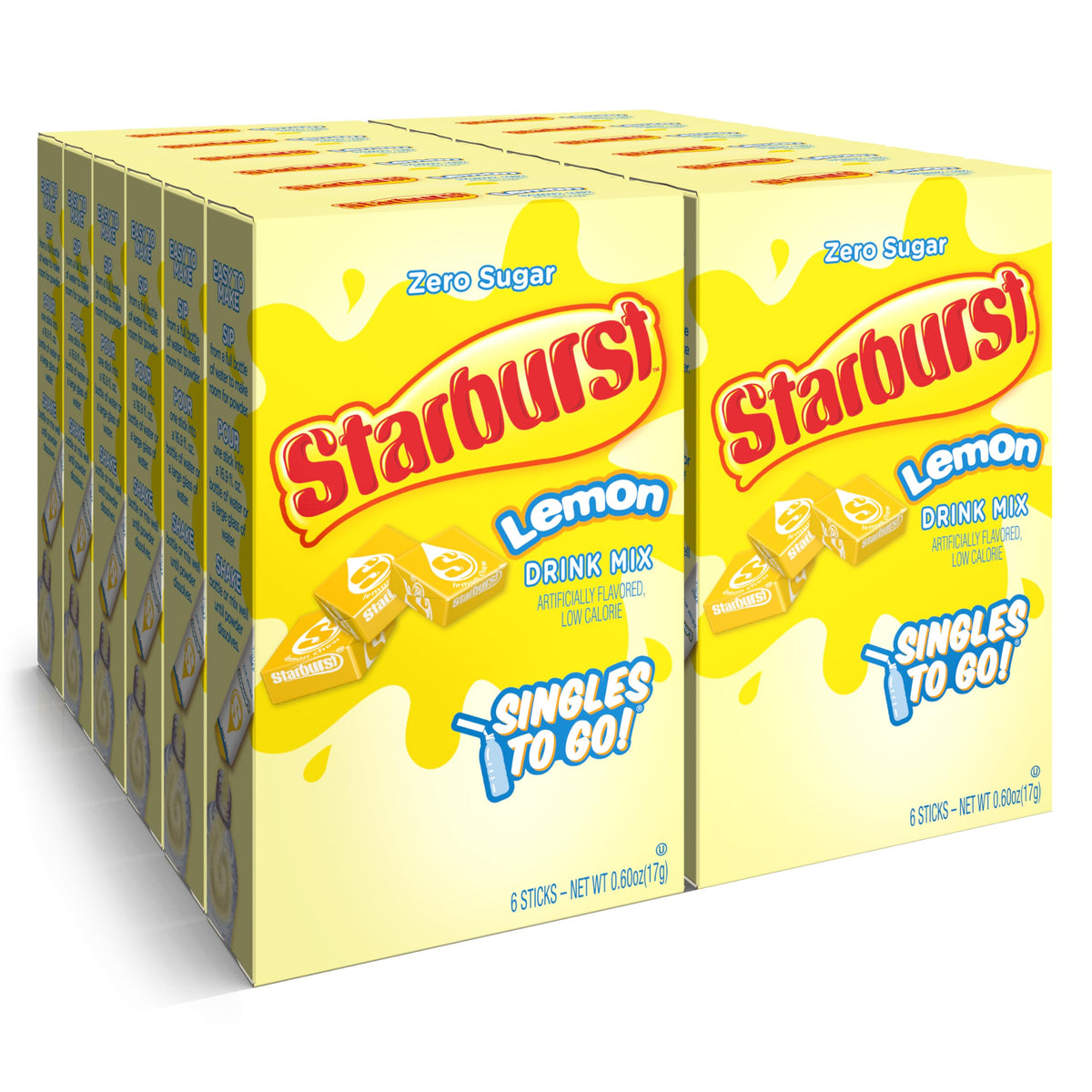 Starburst Singles To Go Lemon pour for a quick flavor boost on the go.