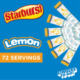 Starburst Singles To Go Lemon shake into water for effortless mix.