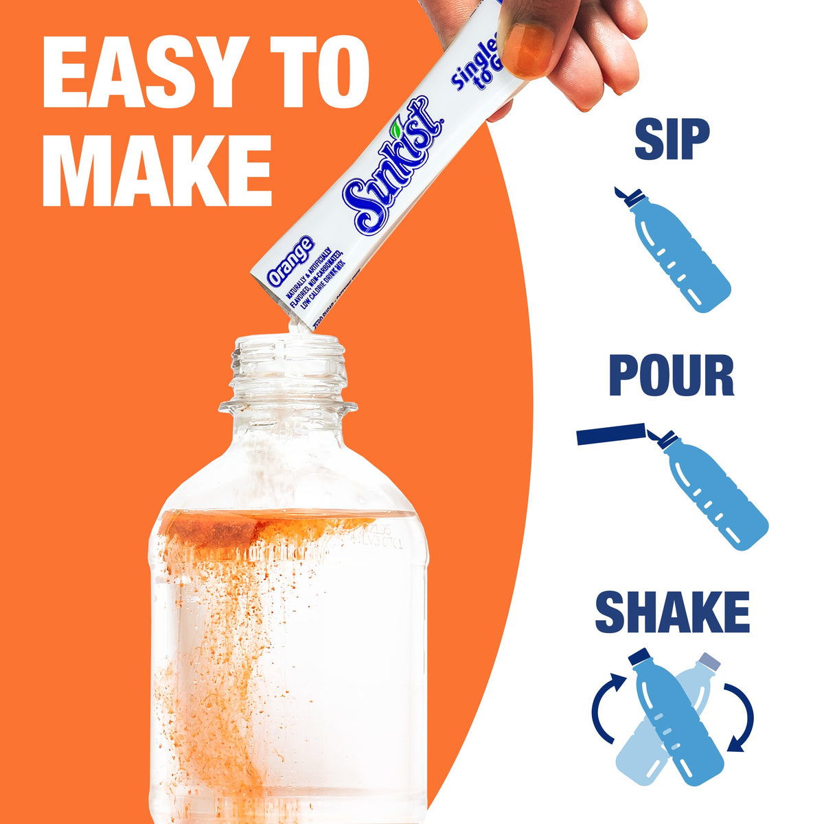SINGLES TO GO! Sunkist Orange multipack display emphasizes convenience and flavor variety