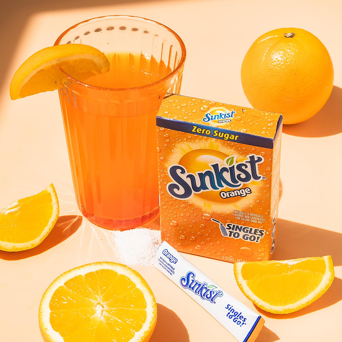 SINGLES TO GO! Sunkist Orange travel-friendly kit for on-the-go hydration