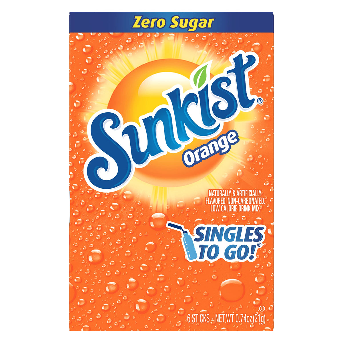 Zero sugar label highlights a sugar-free option.