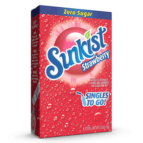 SINGLES TO GO Sunkist Strawberry packets add on the go water flavor