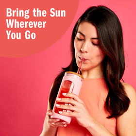 SINGLES TO GO! Sunkist Vitamin C label close-up, highlighting daily vitamin content.
