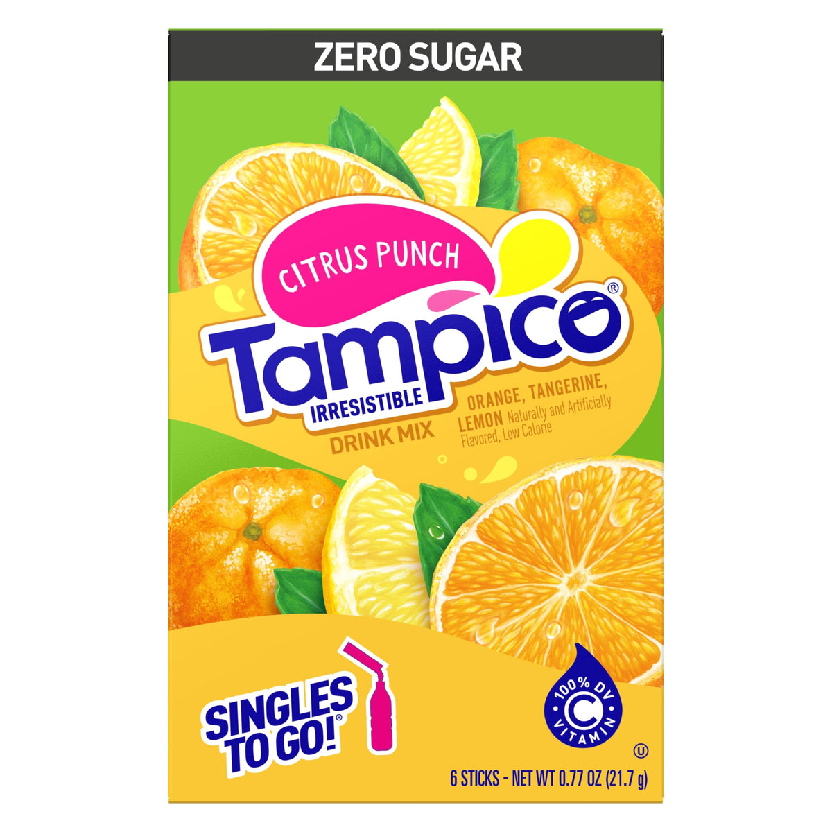 SINGLES TO GO Tampico citrus punch packet delivers refreshing flavor on the move