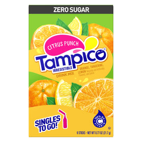 SINGLES TO GO Tampico citrus punch packet delivers refreshing flavor on the move