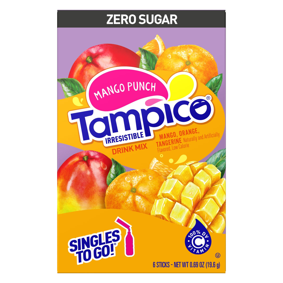 SINGLES TO GO Tampico compact packaging fits in a bag or purse