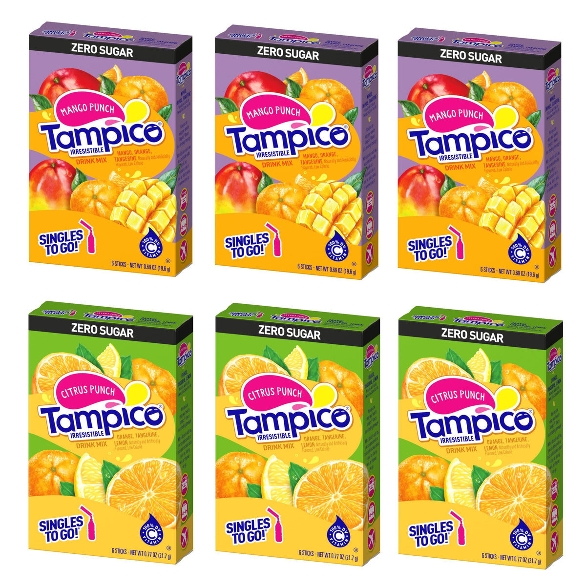SINGLES TO GO Tampico mango punch packet for quick, flavorful hydration
