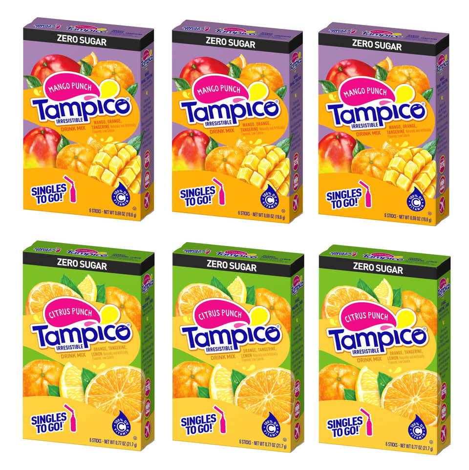 SINGLES TO GO Tampico mango punch packet for quick, flavorful hydration