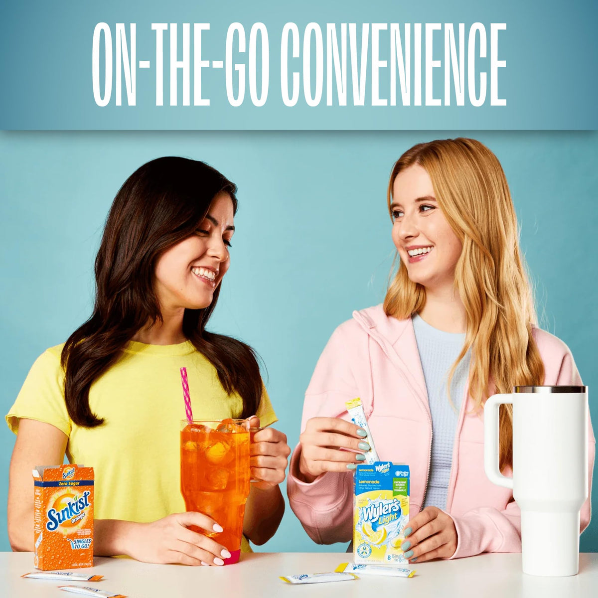 Singles To Go tumbler mixing scene shows easy shake and flavor