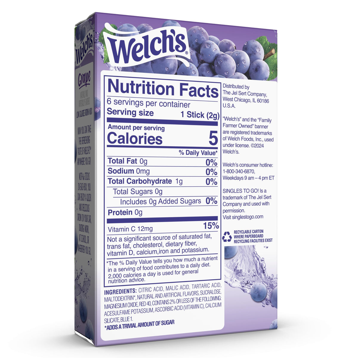 Welch's grape boxes display for easy lunchbox stock and travel.