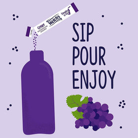 Welch's brand packaging showcasing grape flavor and six-box set for easy purchase