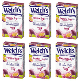 SINGLES TO GO! Welch's passion fruit packets for on-the-go hydration.