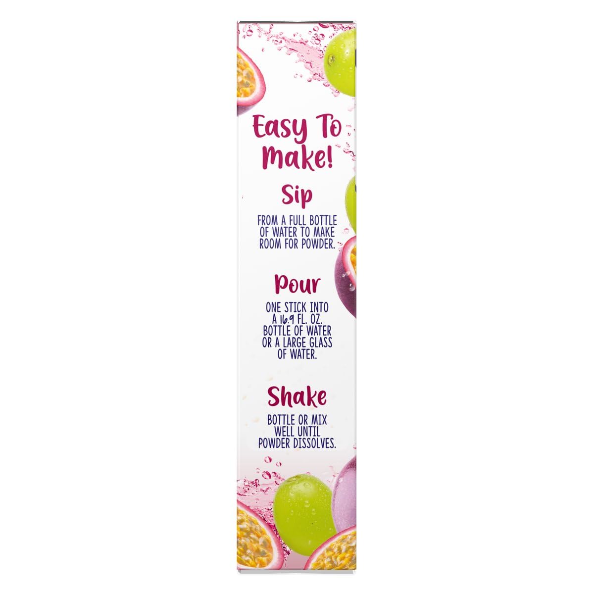 Individual packets ideal for easy mixing with water anywhere.