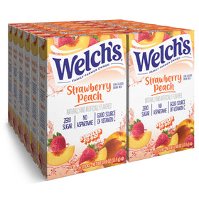 Welch's Singles To Go box with strawberry peach flavor for on-the-go hydration.