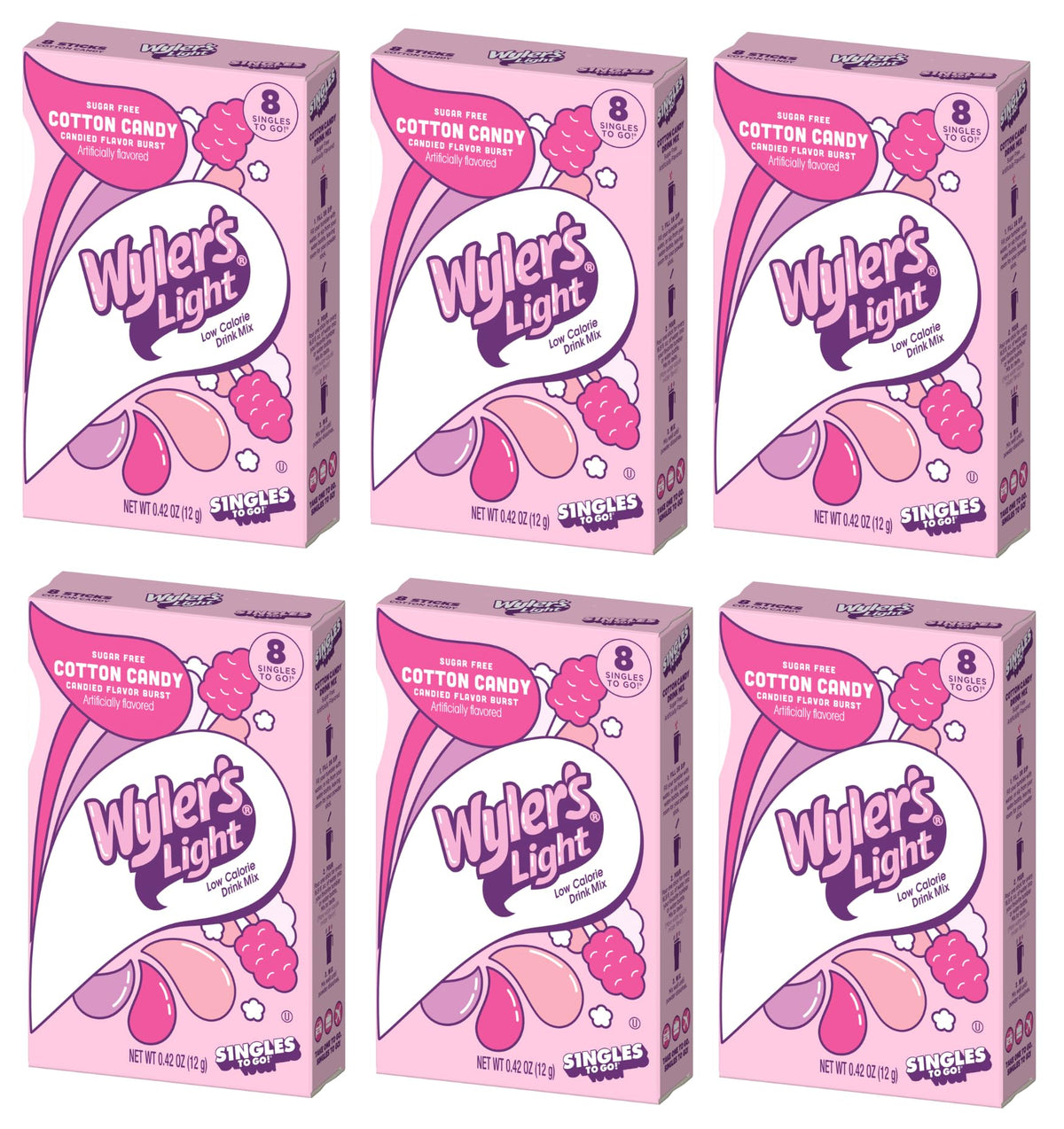 Wyler's Light Cotton Candy box front for on-the-go refreshment