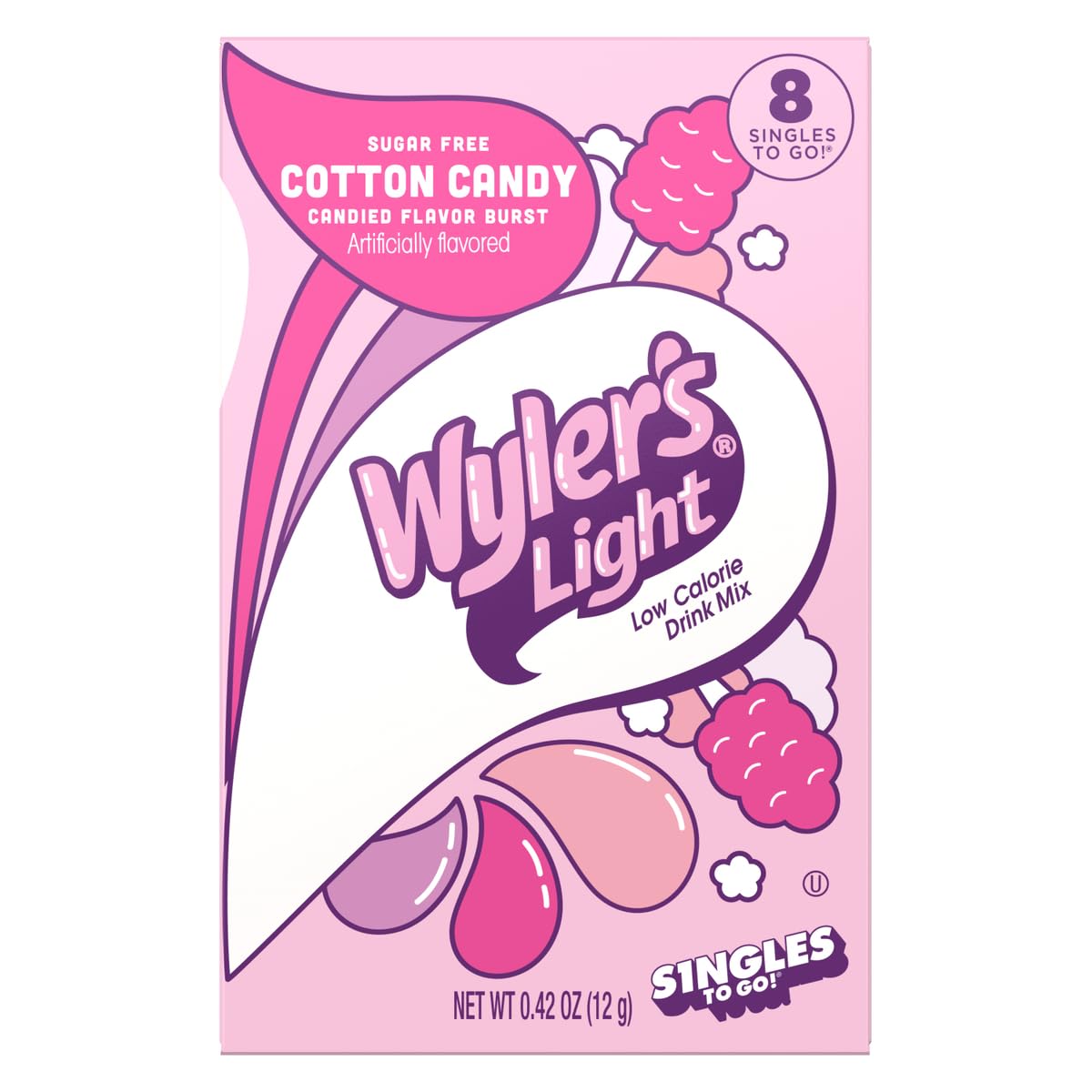 Travel-ready Wyler's Light Cotton Candy pack for busy days