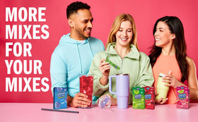 Zero-sugar SINGLES TO GO! formula for guilt-free refreshment.