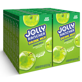 SINGLES TO GO! Jolly Rancher Green Apple powder box ready to mix.