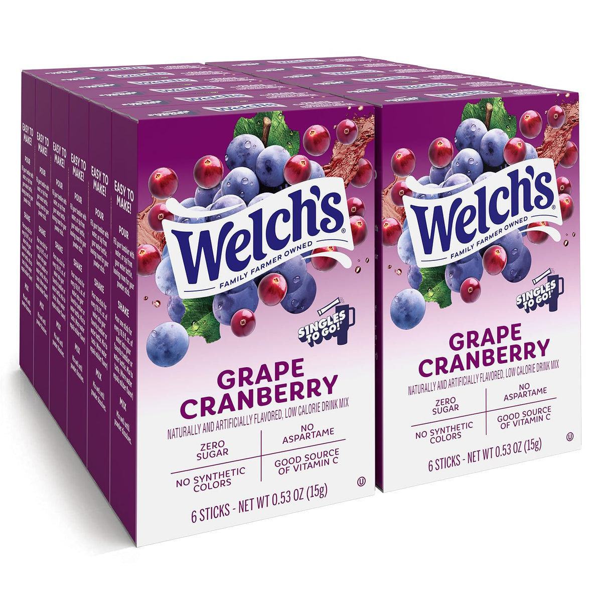 Welch’s Singles To Go grape cranberry box for on-the-go hydration