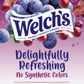 Outdoor scene with Welch’s grape cranberry refreshment during activity